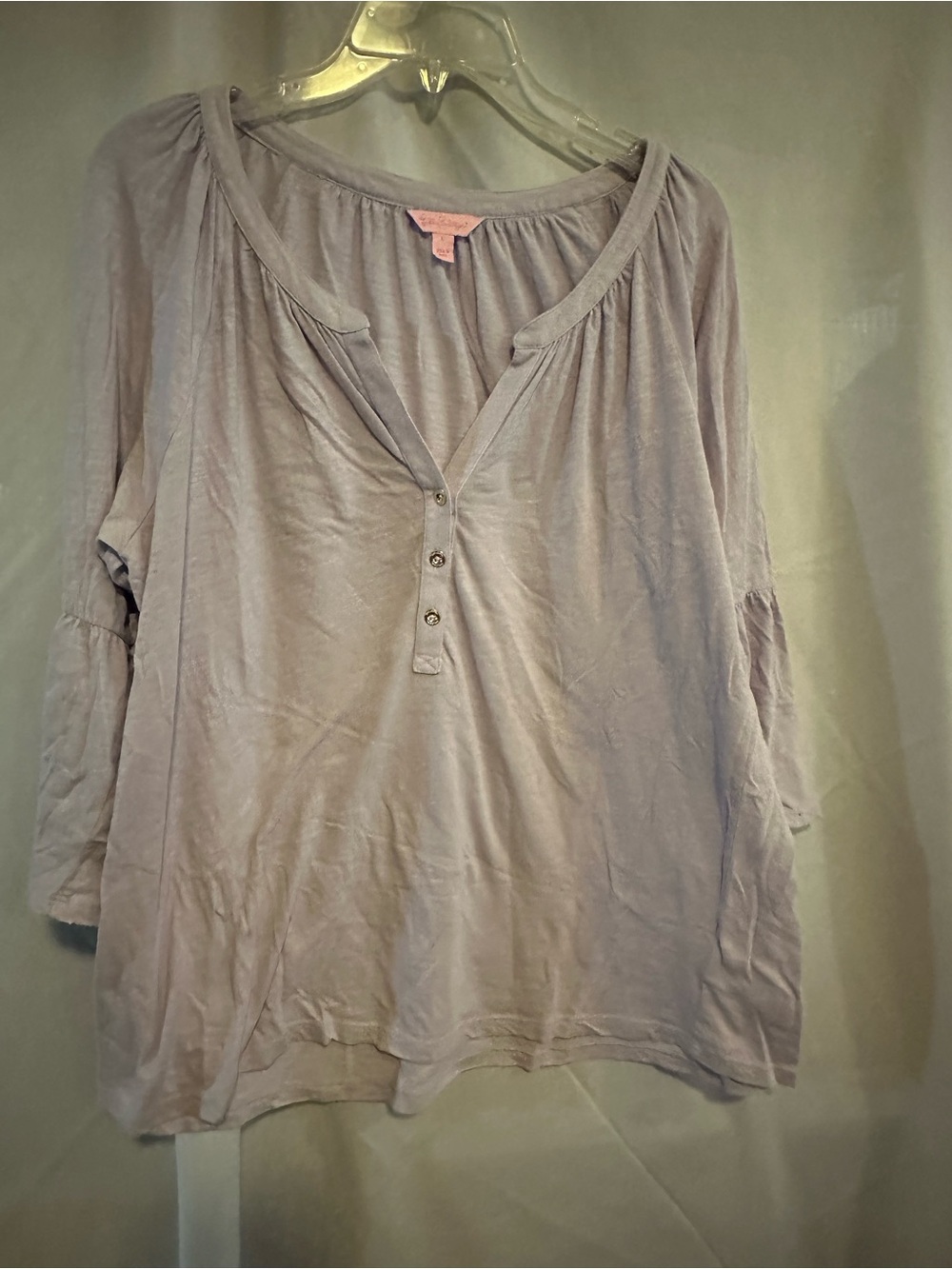 Lilly Pulitzer Lavender Scoop Henley Tunic Top